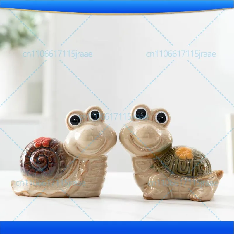 For Jingdezhen ceramic turtle snail creative home living room decoration