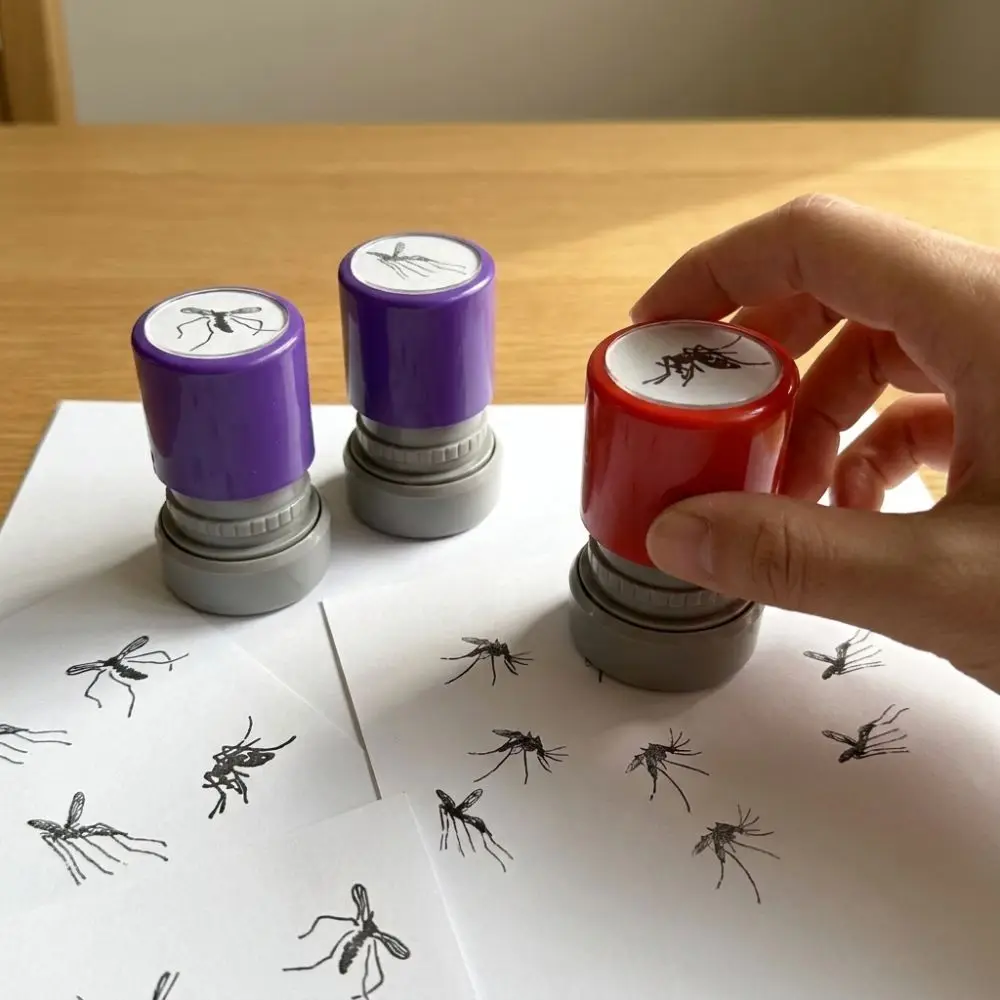 Assorted Stamps Mosquito Stamps Novelty Cool Seal Self-ink Stamps DIY Handcraft Drawing Doodle Graffiti Funny Prank Stamp
