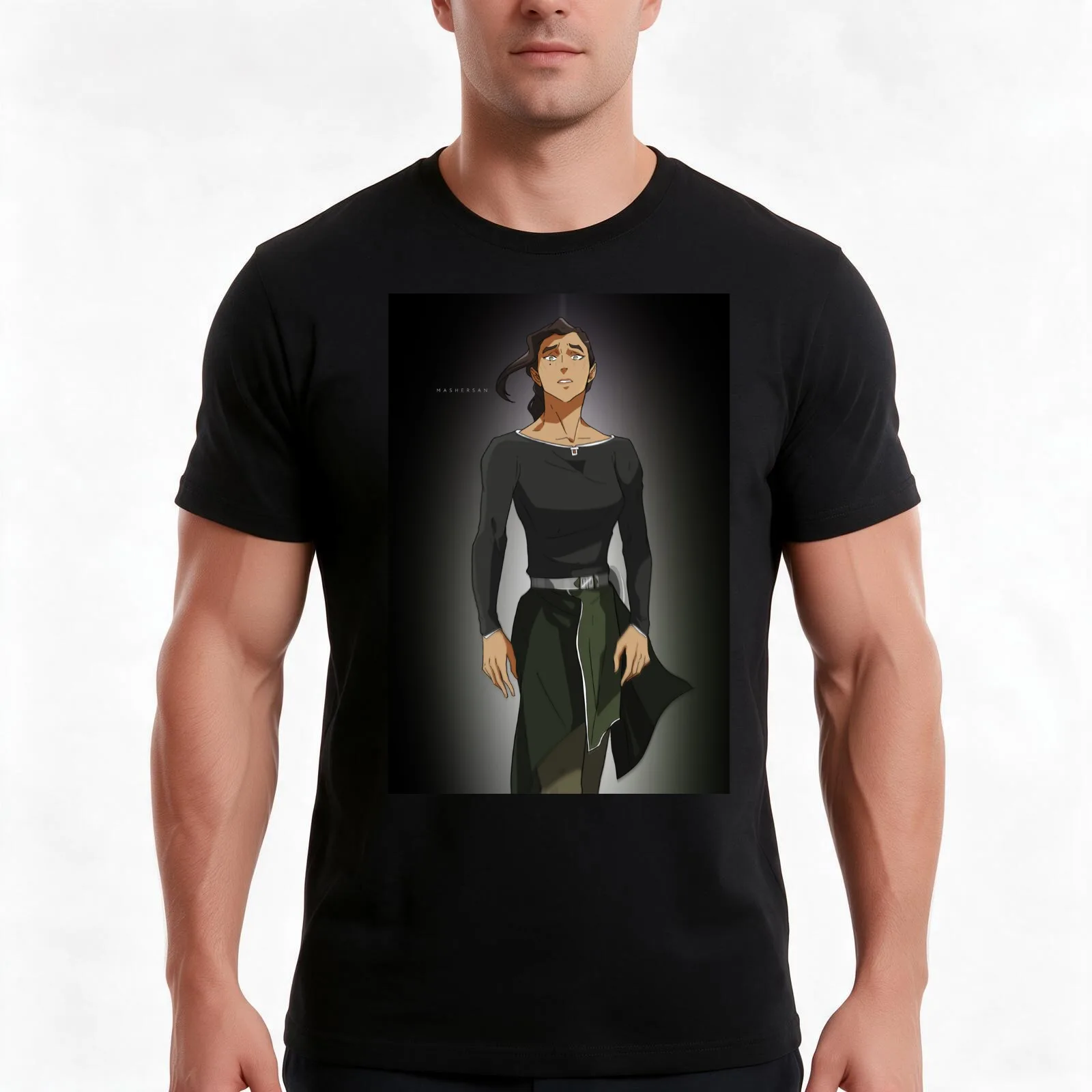 Young Kuvira Pain Mashersan T-Shirt, Summer Casual Cotton Tee, Oversized Streetwear Tops, Vintage Graphic Print, 100% Cotton