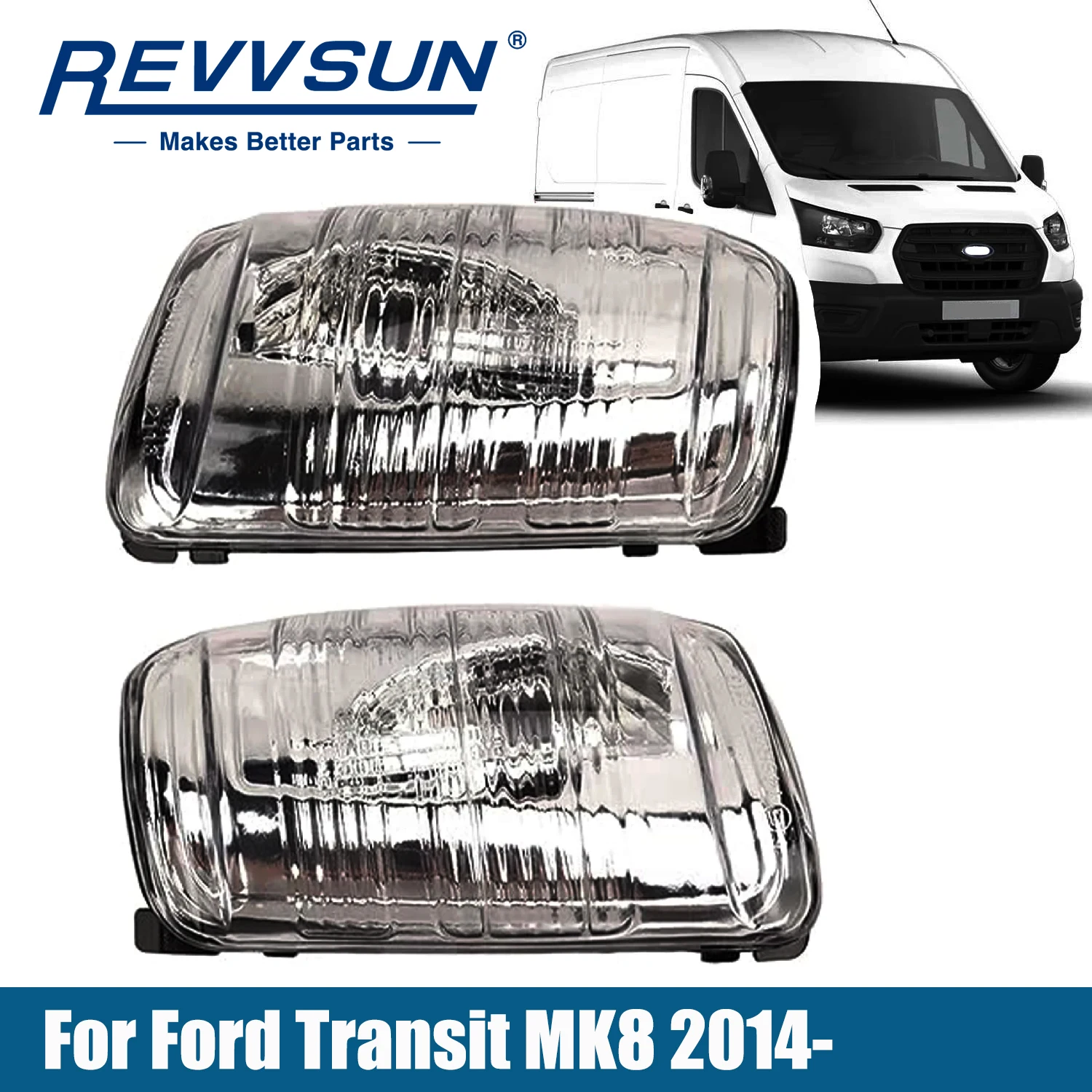 Wing Mirror Clear Indicator Lens Right / Left Side LH / RH White For Ford Transit MK8 2014- 2085655 Accessories