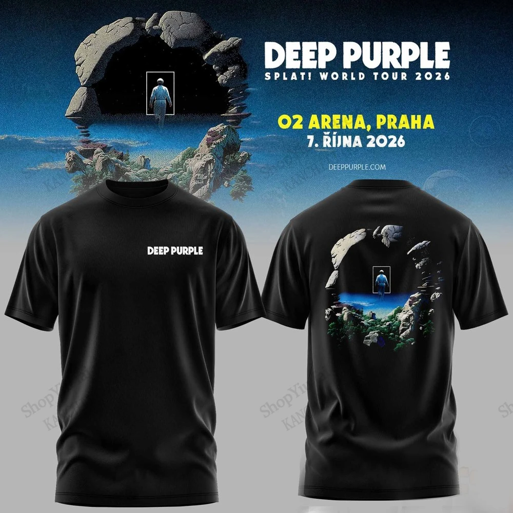 New Rock Band Deep Purple Splat World Tour 2026 3D Print T-shirt Men Women Fashion Hip Hop Short Sleeve Tops Tee Men Clothes Rap