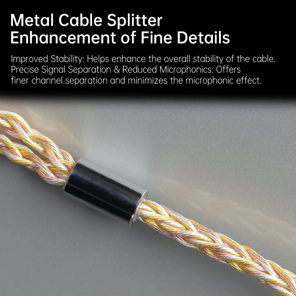 CCA high-purity 8-strand 784 oxygen free copper core braided headphone cable with 0.78Cpin suitable for KZ/ND/CCA headphones view 5