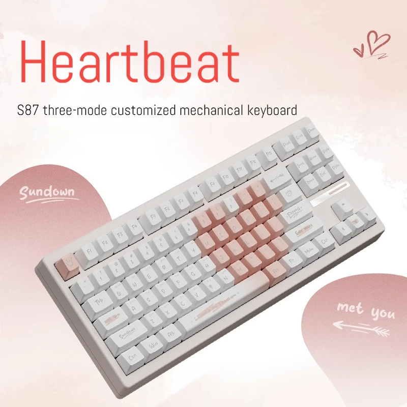 Vgn S87 Tri-Mode Wireless Bluetooth Customized Mechanical Keyboard Full Key Hot Plug E-Sports Ergonomics Design Laptop Gift