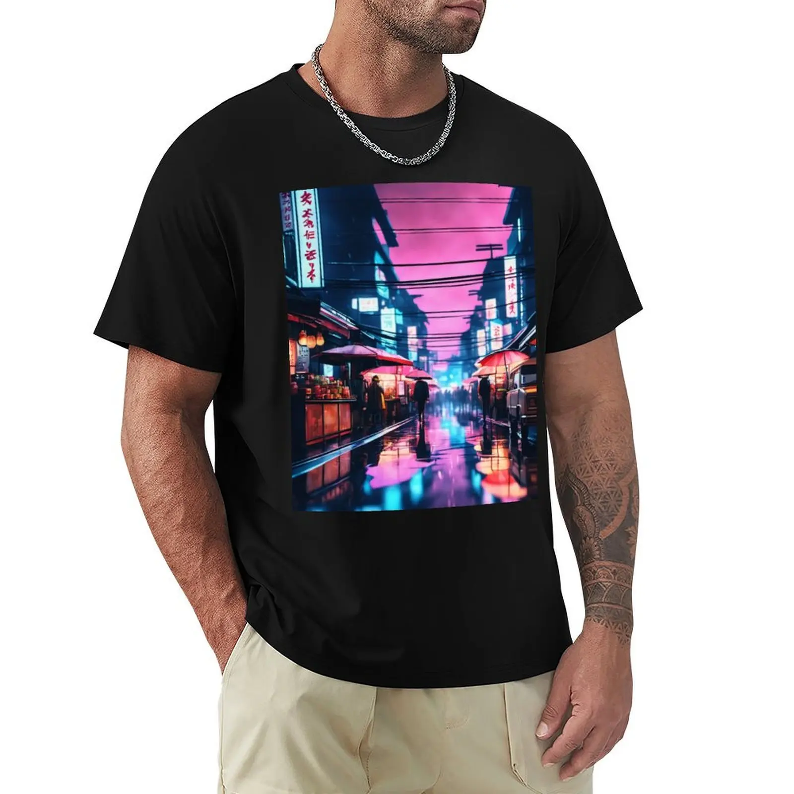 Night Market experience T-shirt tops vintage clothes quick drying plus sizes Men's t shirts