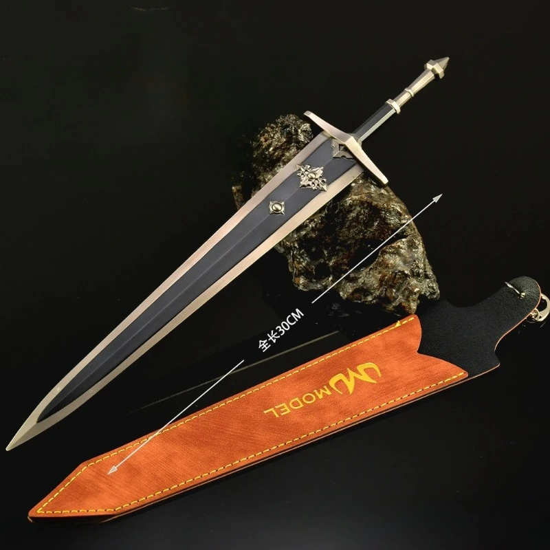 Modèle d'arme périphérique de jeu Eldenn, 30cm/11.81 pouces, épée de Prison solitaire, couverture en métal et cuir, édition d'ornement, Collection, cadeaux de bureau