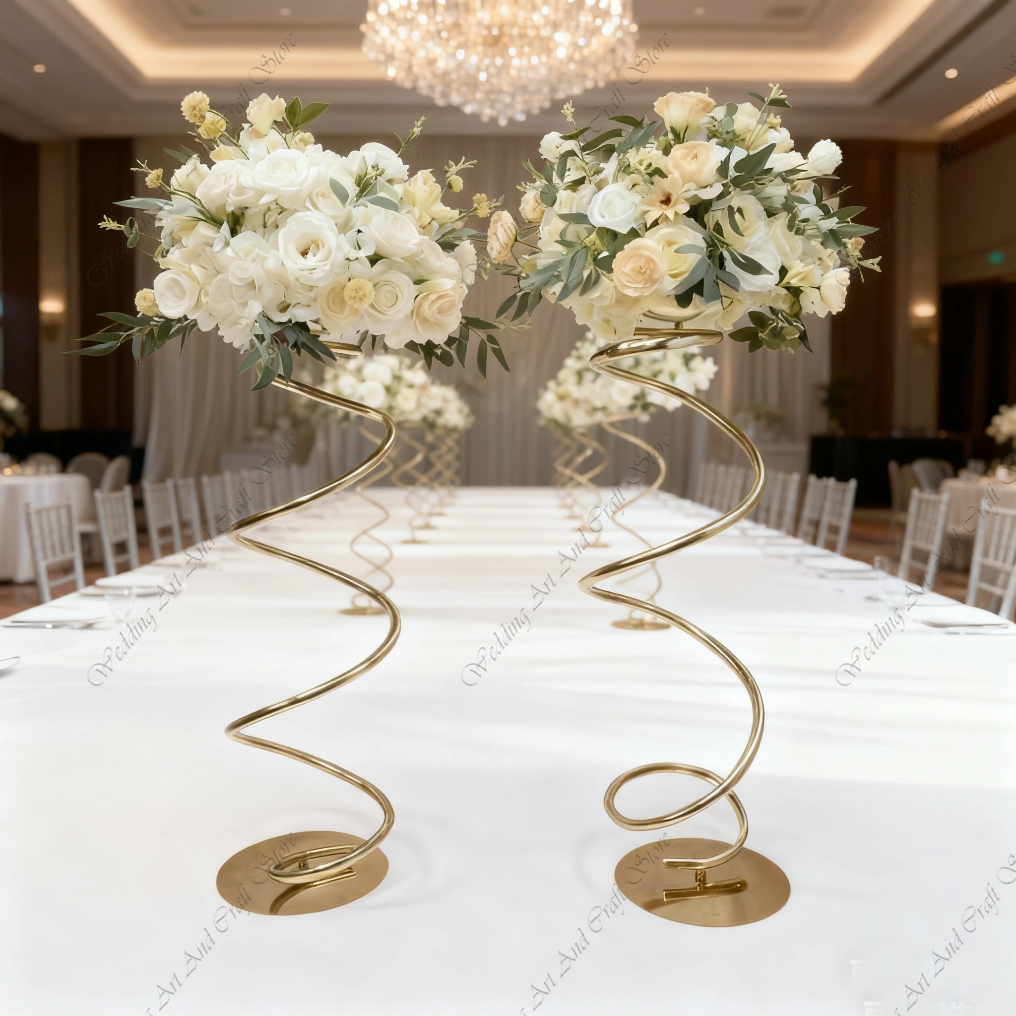 

10 шт. 50-90 см f30, большая высокая металлическая золотая высокая круглая металлическая подставка для цветов, металлическая ваза, свадебные центральные украшения, ivy359