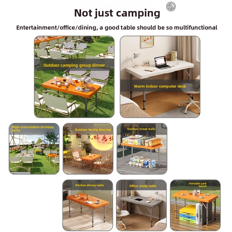 Foldable Table Outdoor Portable Rectangle Desk for Home Dining Office Meeting Training
