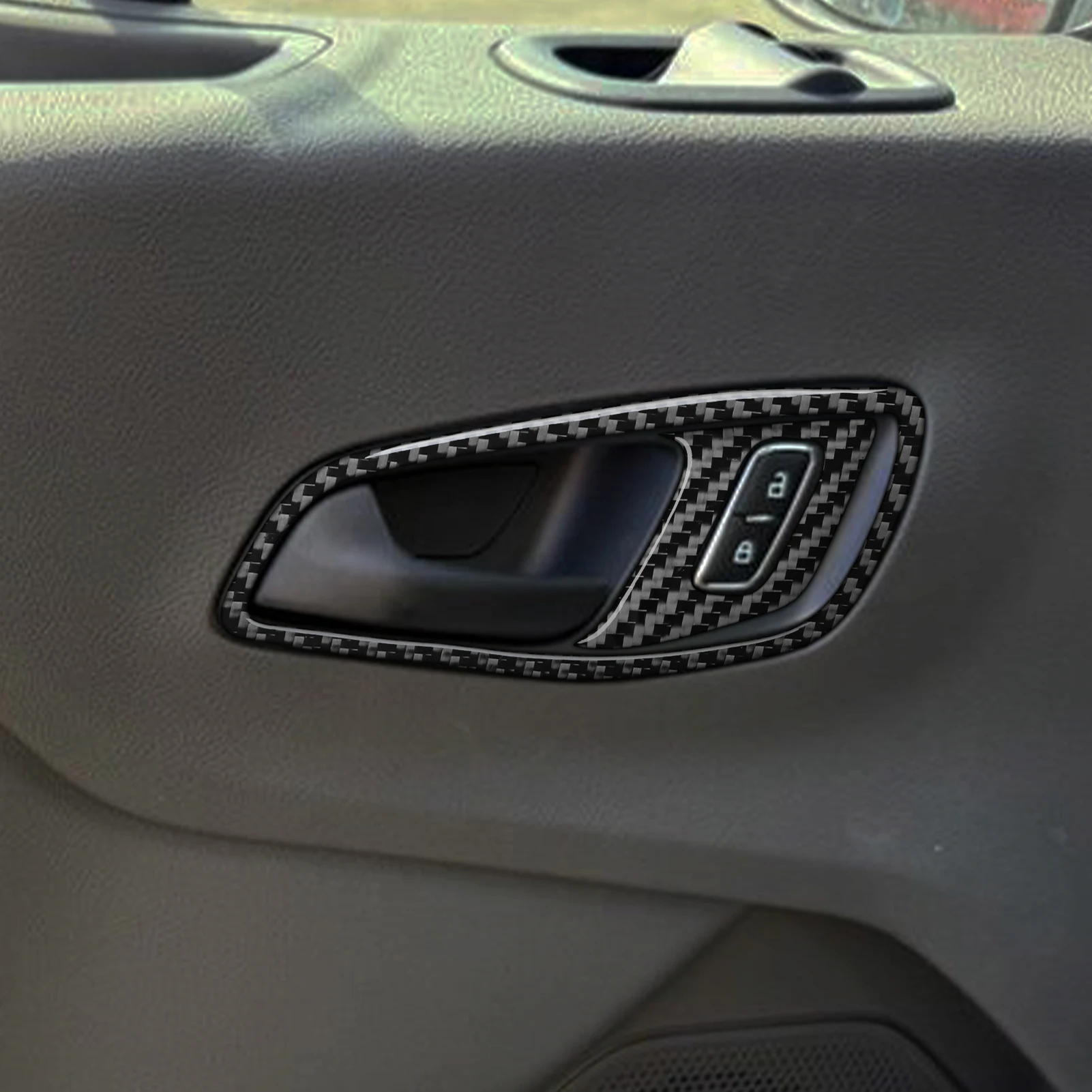 For Ford Transit Custom V363 2024 2025 Carbon Fiber Inner Door Lock Handle Switch Panel Cover Trim Set Car Accessories Sticker
