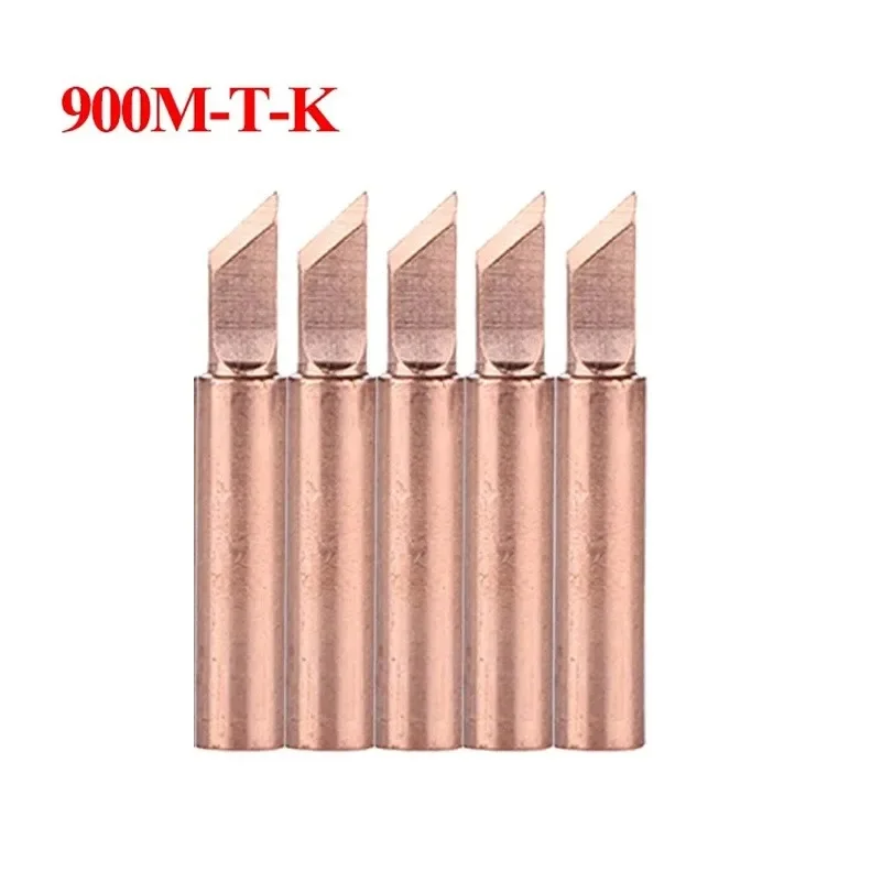 5PCS Soldering Iron Tips Pure Copper 900M-T Electric Soldering Iron Tip Set Hot Bare Copper Soldering Iron Tip Welding Equipment