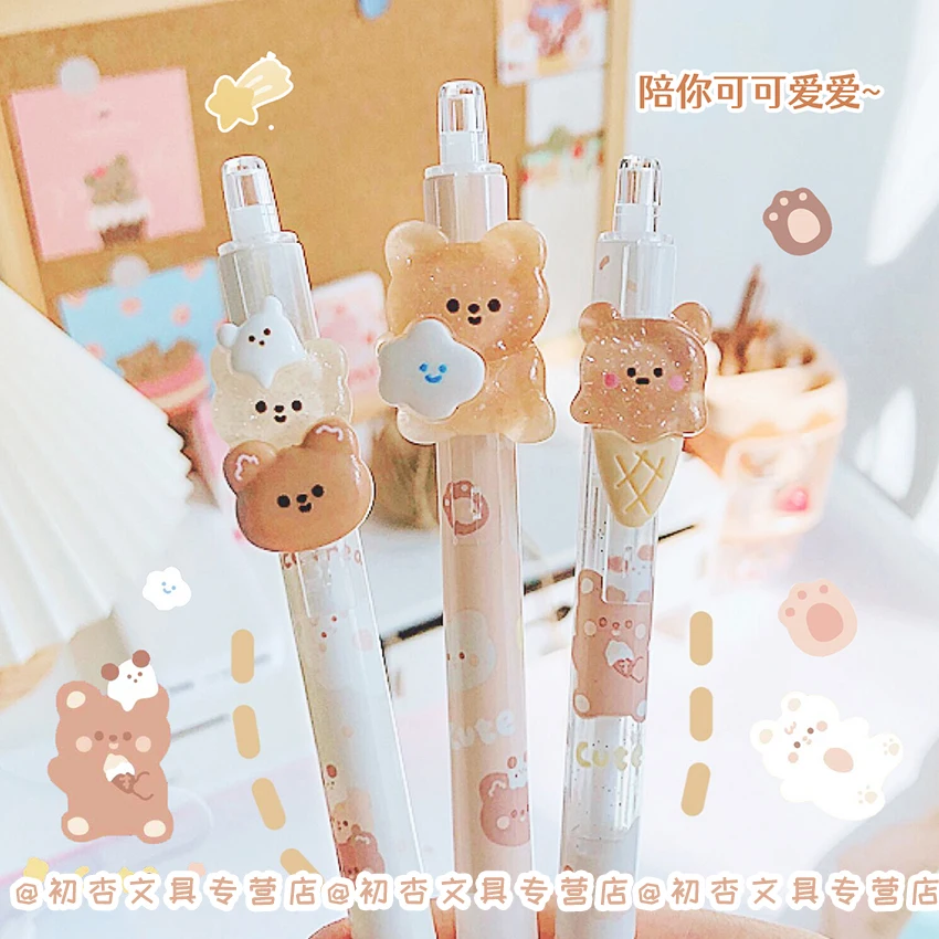 Imagem -06 - Lápis Mecânico Urso Bonito Lápis Automáticos Desenhos Animados Kawaii Material Escolar para Crianças Papelaria Estudante 0.5 mm