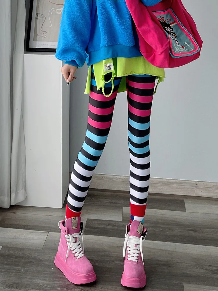 Leggings da donna a vita alta sottili primavera autunno Faionable Lettera stampata Pantaloni a nove punti Pantaloni floreali alla moda Poliestere Spa...