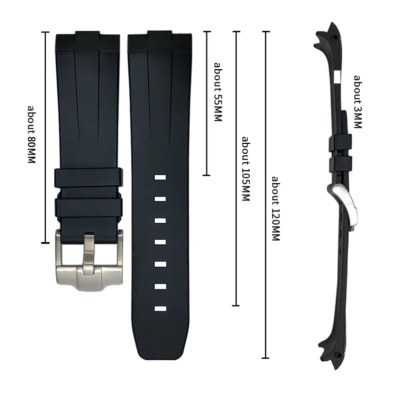 21mm 22mm 23mm 24mm New Rubber Watchband for SEIKO 5 Longines Hydroconquest Casio Omega Planet Ocean Silicone Watch Strap view 5