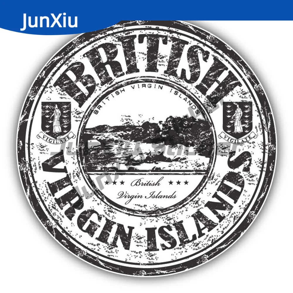 

British Virgin Islands Rubber Stamp Sticker Waterproof Scratch-proof Exterior Car Laptop Phone Guitar Yacht Bumper Decoration