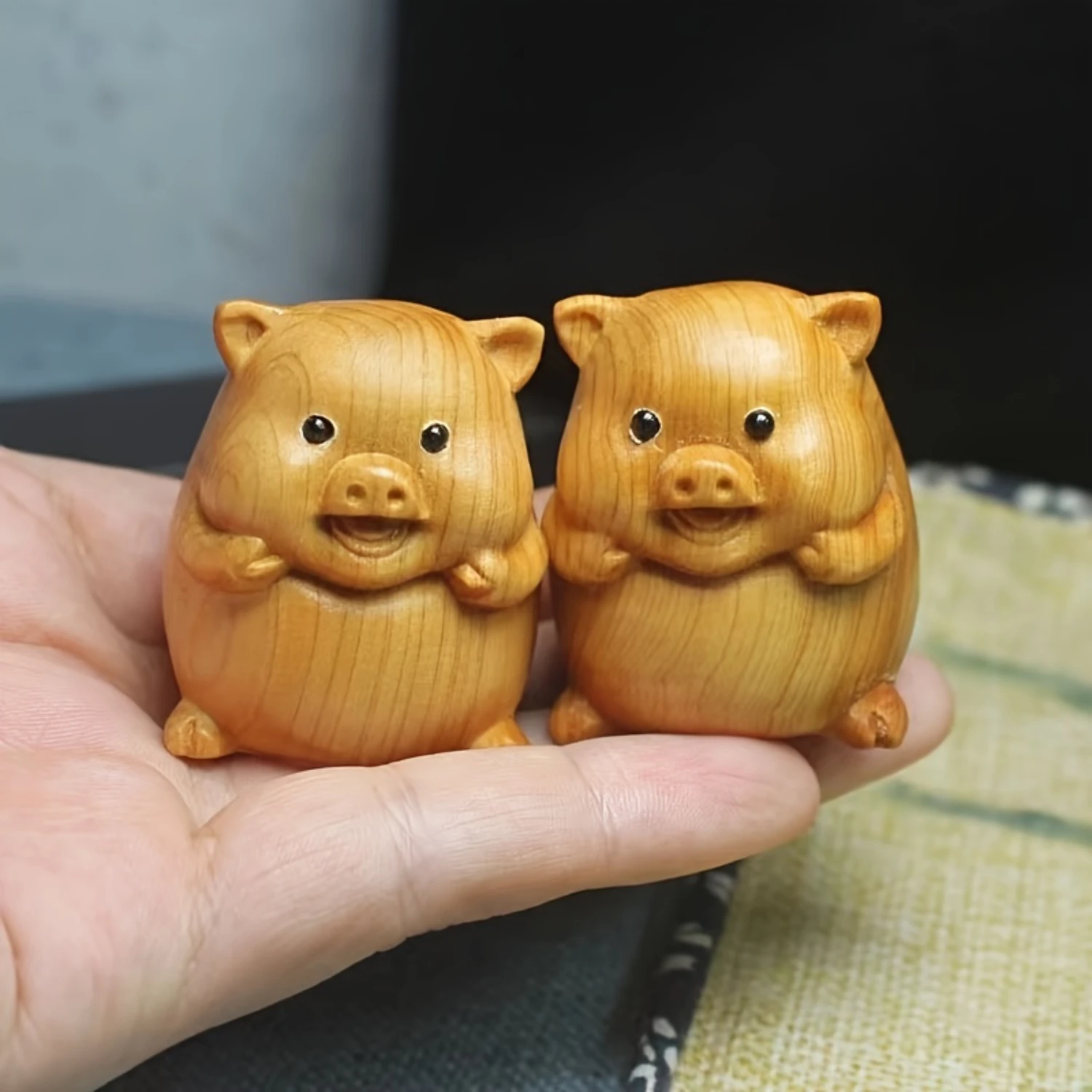 Zodiac-Décorations en bois massif faites à la main, ornements d'animaux mignons, cadeaux d'anniversaire créatifs, 5.0, 5.0, 2 pièces, 3 pièces