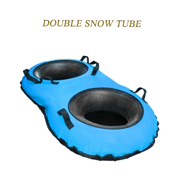 Towable Snow Tube Sled Double Heavy Duty Inflatable Pvc Water Ski Tube Inflatable Skiing Ring for Kids and Adults Winter Outdoor