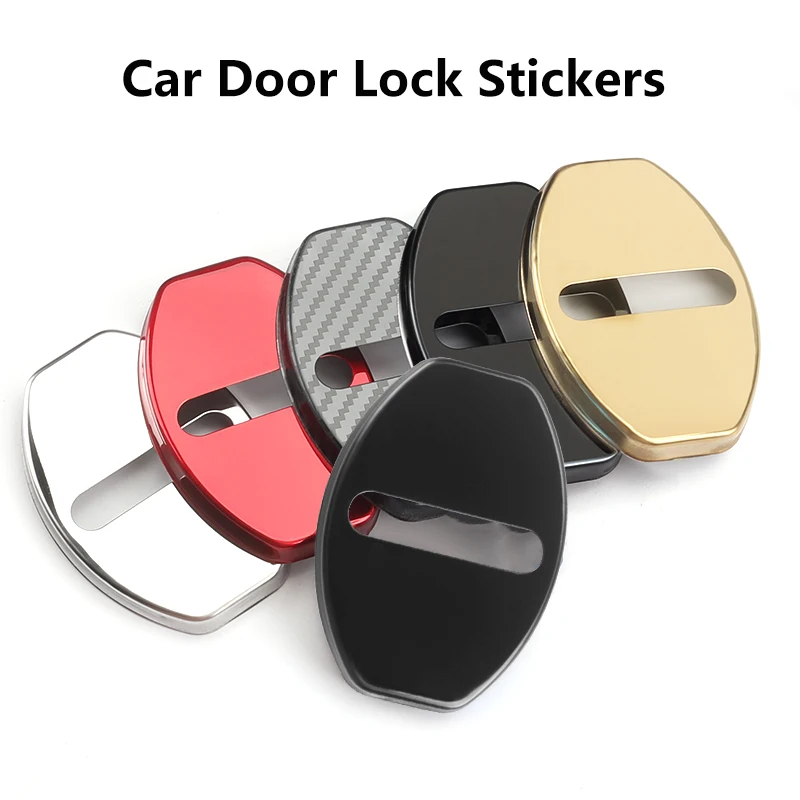 

4PCS Car Door Lock Cover Stickers Metal Door Lock Protective Stickers Accessories For Porsche Macan Cayenne Panamera 718 Boxster