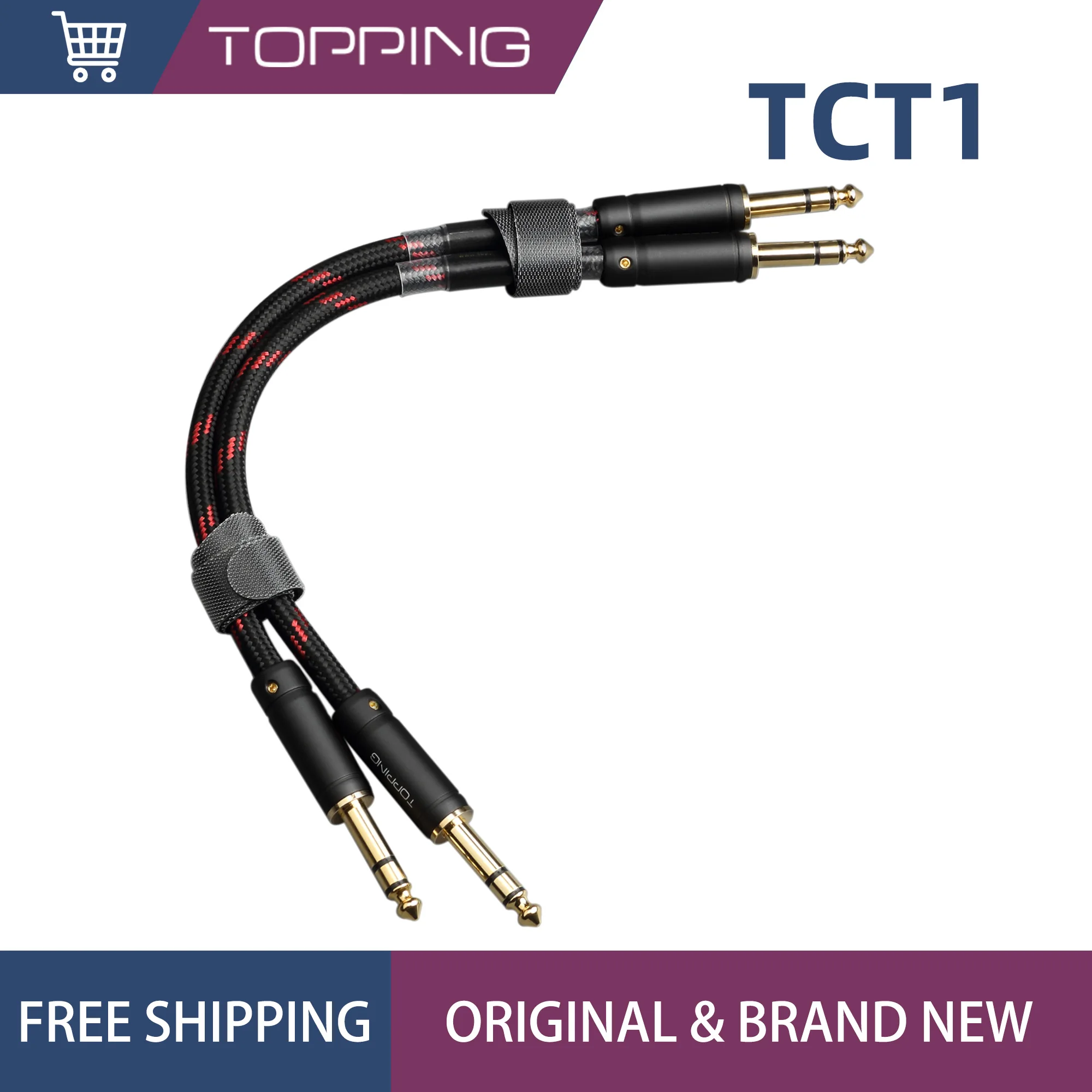 

TOPPING TCT1 HIFI Audio Cable TRS to TRS Large Three-core 6.35mm Male to Male Balance Cable