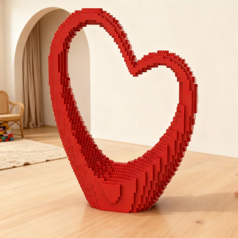 

Набор для сборки 3455 деталей: Скульптура в виде сердца MOC, модель из строительных блоков, креативный подарок для самостоятельной сборки, декор для демонстрации, премиум-класс, для взрослых и детей, настольный декор