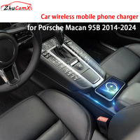 for Porsche Macan 95B 2014-2024 Front Cup Holders Car Wireless Mobile Phone Charger QI 18W iPhone Magsafe Fast Charging Panel