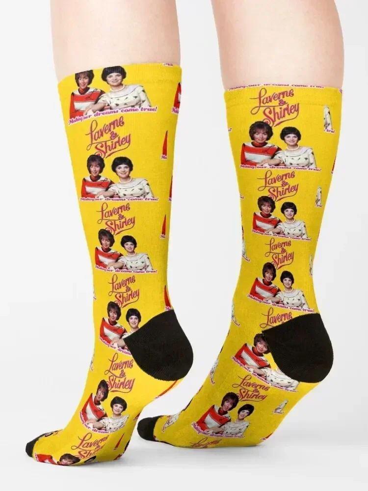 70s Laverne & Shirley Happy Days Spin off dreams tribute Socks crazy cute with print hiphop Women Socks Men's