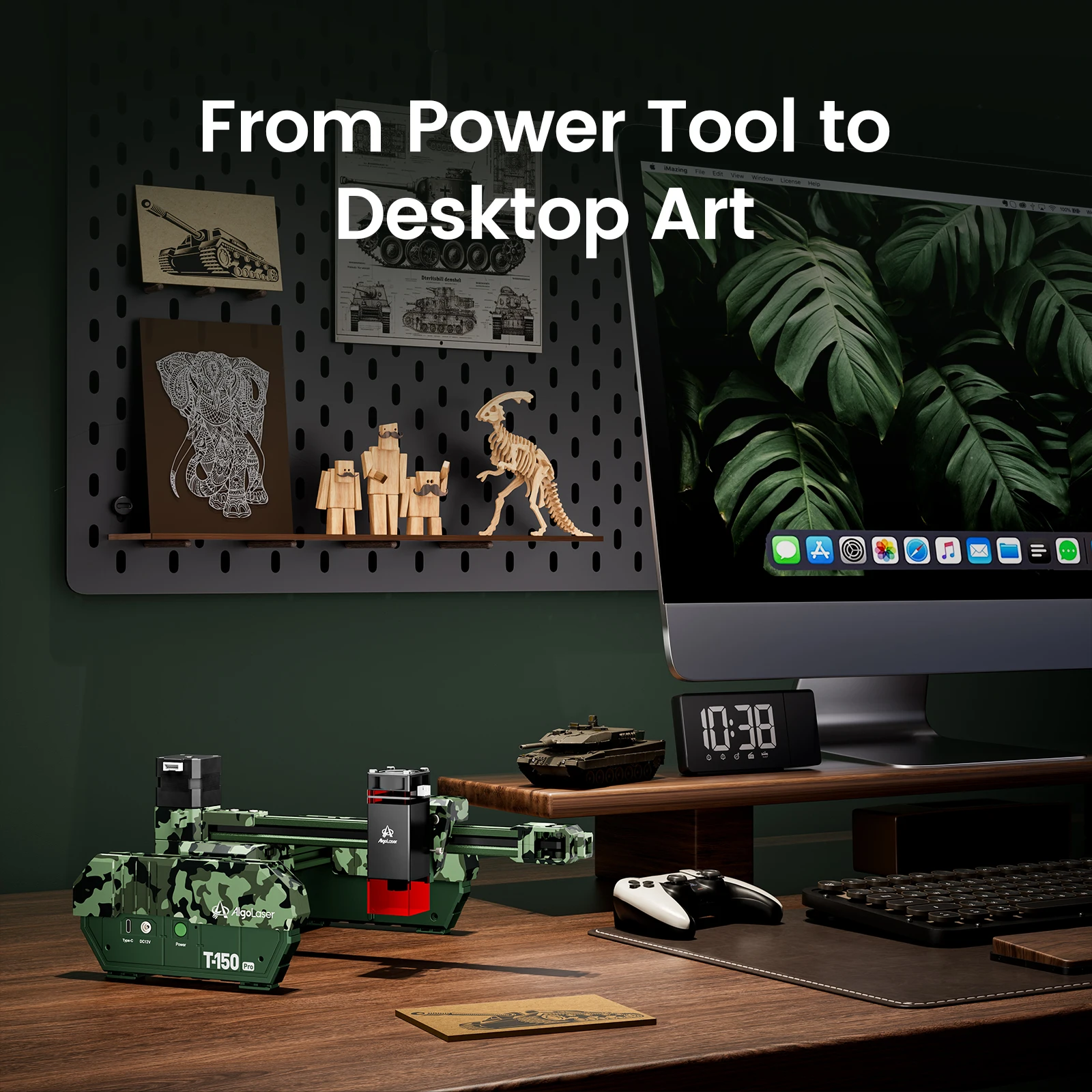 AlgoLaser T150 PRO 6W Laser Engraver Cutter Machine Portable For DIY Gift Making Desktop Laser Engraving Cutting WoodworkingTool