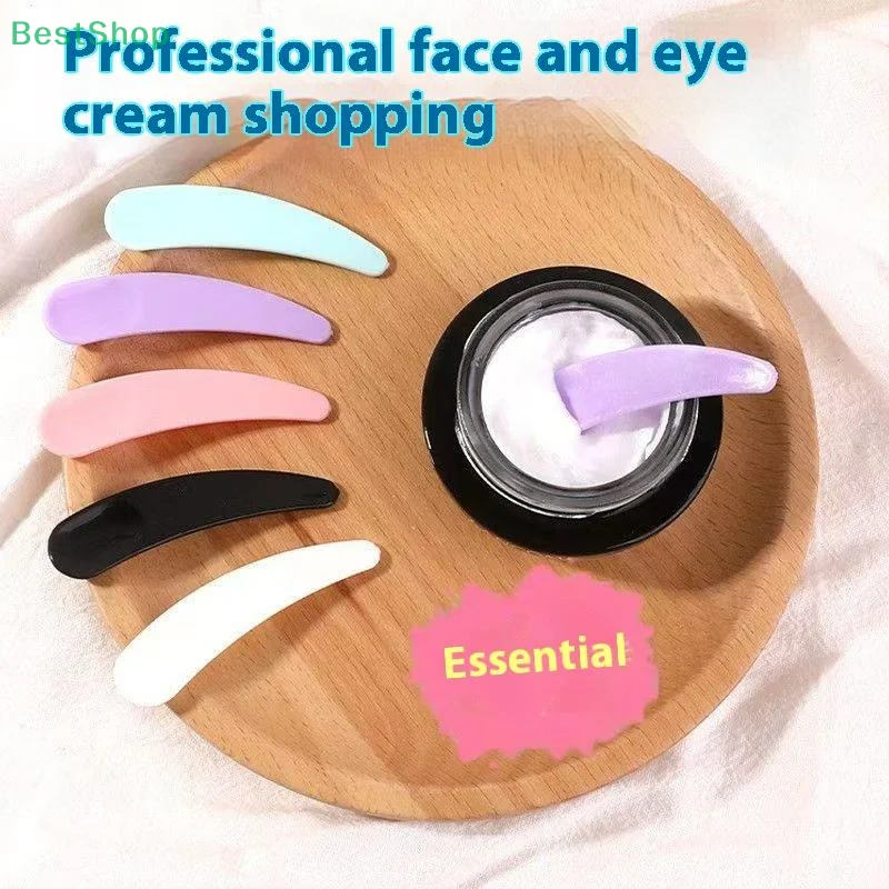 ♥ ♥ ♥ Cuillère distributrice de crème en forme de croissant, bâton de mélange de masque utilisé en Salon, cuillère à masque en plastique 100 pièces