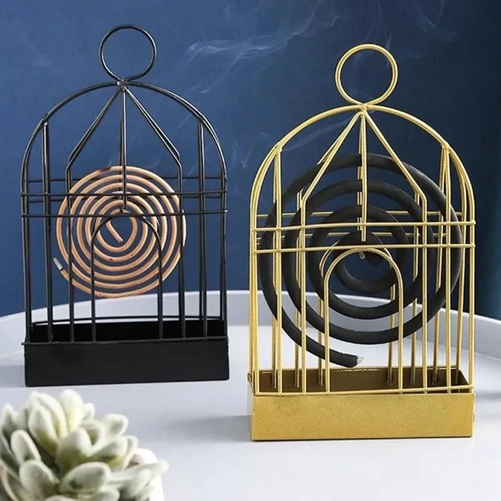 Creative Hanging Mosquito Coil Holder Birdcage Shape Repellent Incenses Bird Cage Rack Mosquito Coil Box