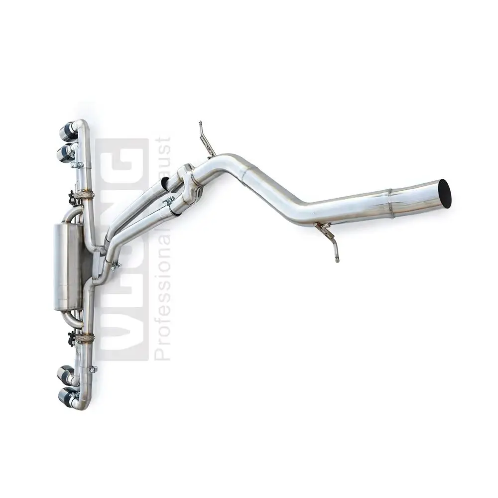 Racing Exhaust System for Porsche Cayenne 3.0T (E3 9YA) 2017-2023, stainless steel mid-to-rear section valve exhaust muffler.