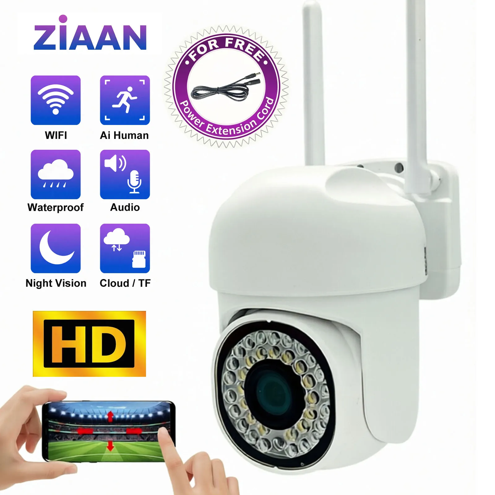 Outdoor Wifi Security Camera Wireless CCTV Cameras Wifi IP Camera Surveillance System For Home Security Waterproof Night Vision