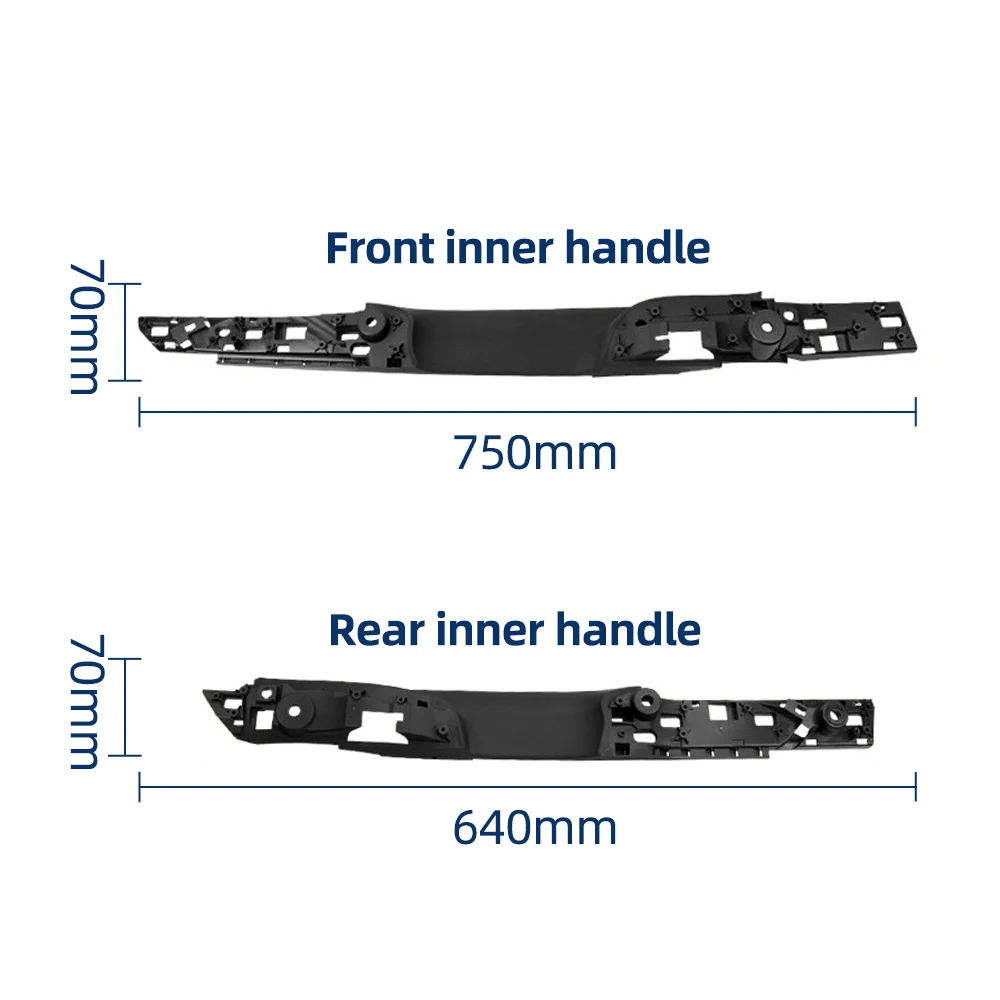 الباب الأمامي الداخلي مقبض داخلي سحب مسند الذراع الناقل الأسود لسيارات BMW 7 Series F01 F02 51419160851 أسود أمامي خلفي #2