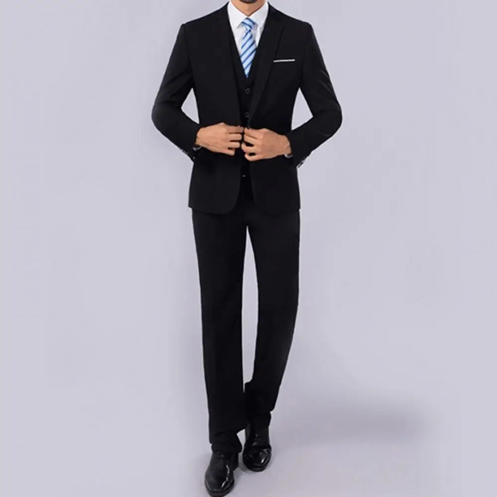 Universal Tailored Suit Lightweight Classic Portable Men Slim Fit Business Leisure Suit  Groom Suit Wide Application