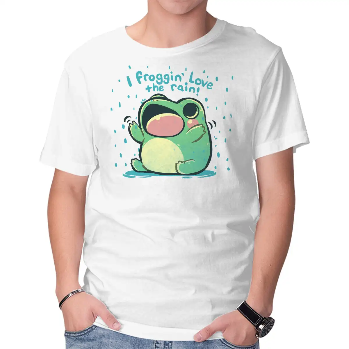 Froggin Love The Rain Anime Graphic T-shirts for Men Clothing Women Short Sleeve Tees New Arrivals Unisex Summer