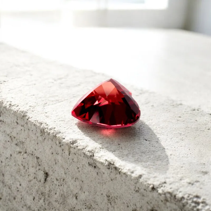 Heart Cut Lab Grown Sapphire Sunset Red Color for Charms DIY Advanced Jewelry Rings Making Materials with Certificate Wholesale 2