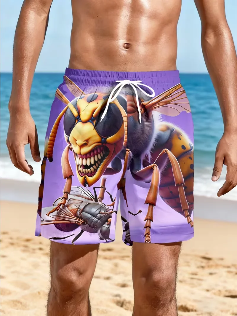 Fashion Funny Men Shorts 3D Parrot Tiger Pattern Trunks Beach Board Shorts Casual Quick Dry Swim Trunks Summer Men Pants
