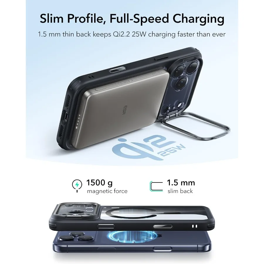 حافظة هاتف مغناطيسية للحماية من السقوط من الدرجة العسكرية مع حامل وتحكم في الكاميرا لهاتف iPhone 17 Pro متوافقة مع MagSafe Scra #6