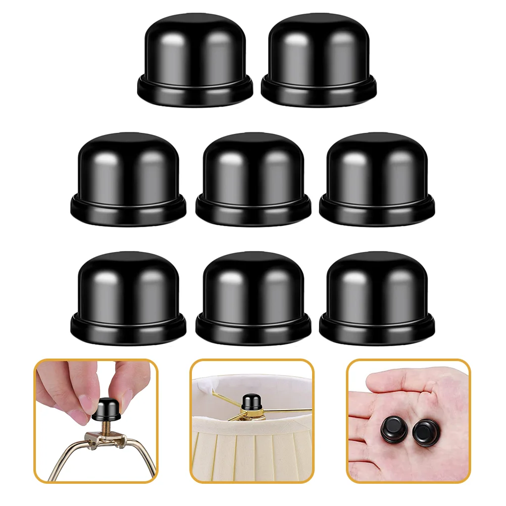 8 Pcs Horn Frame Decorative Hat Harp Lamp Finial Knob Decorate Light Screw Caps Metal Chic