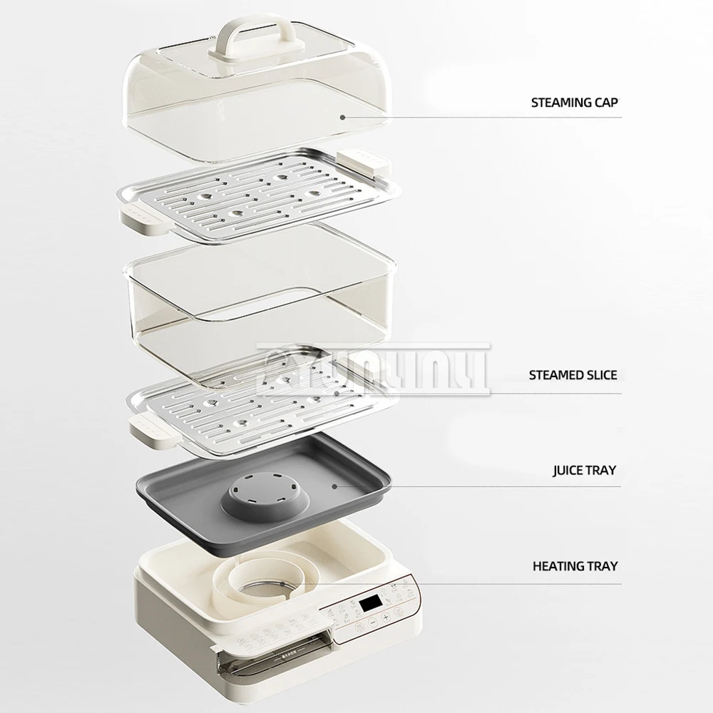 Trójwarstwowy parowar domowy elektryczny parowiec do bułki o dużej pojemności Eletrodomesticos De Cozinha Eletricos