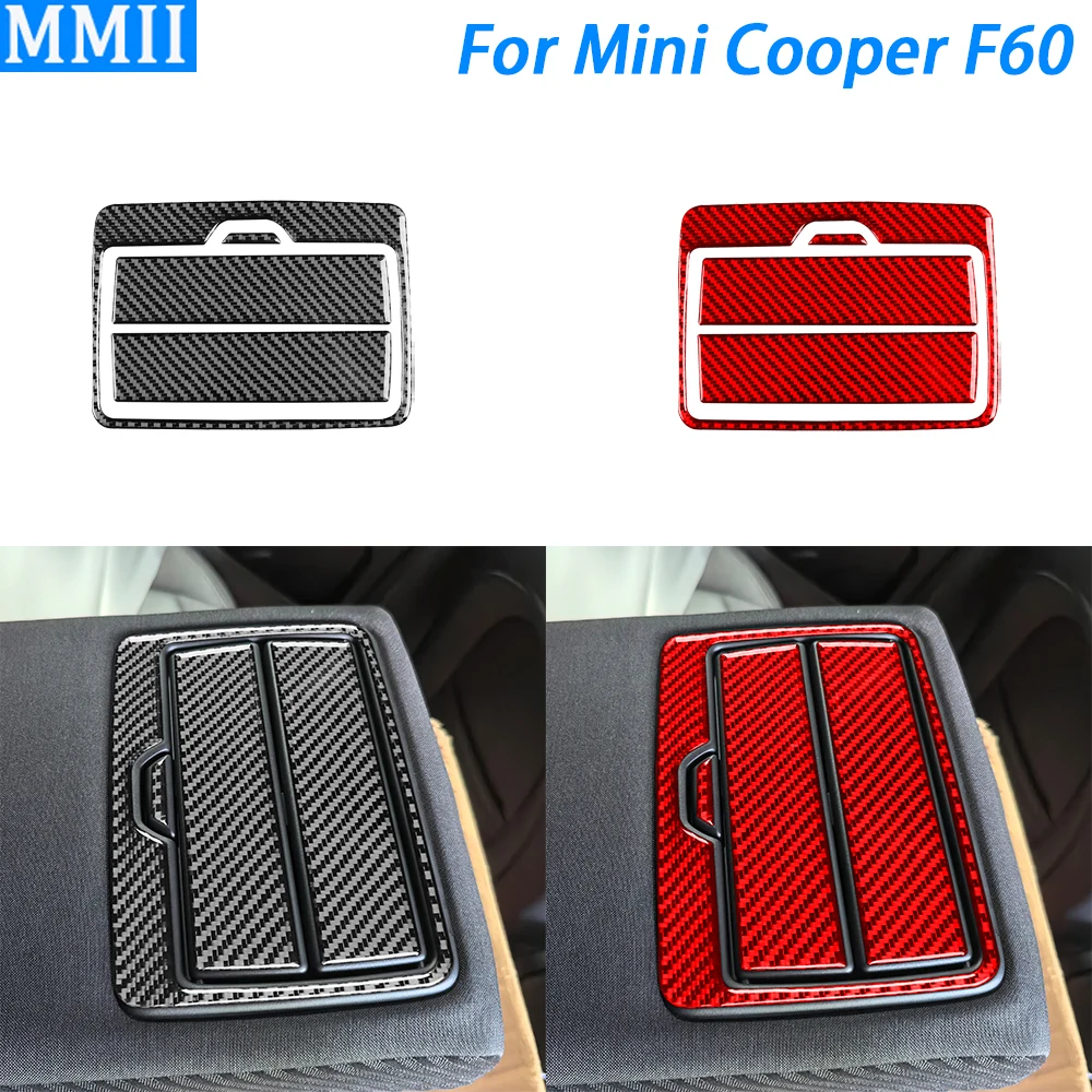 For Mini Cooper F60 Countryman 2017-2023 Carbon Fiber Rear Water Cup Holder Panel Cover Trim Car Interior Accessories Sticker