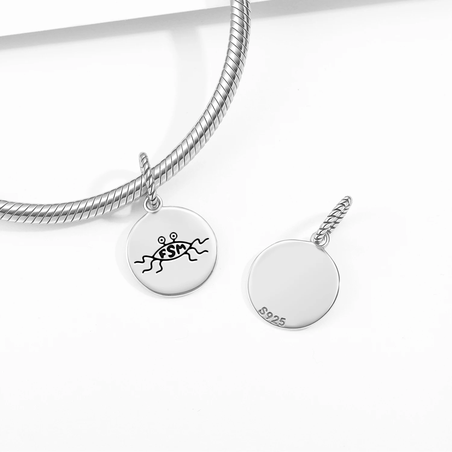 Flying Spaghetti Monsterism Pastafarianism 925 Sterling Silver DIY Charm Bead Pendant for Original Bracelet Jewelry Gift