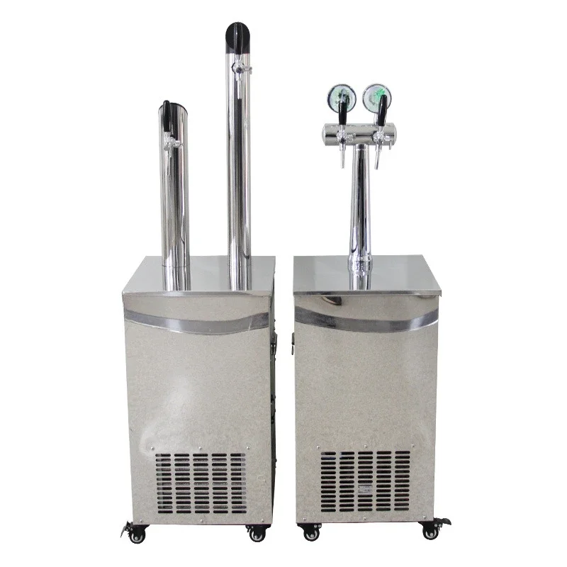 

410 vertical water-cooled draft beer machine commercial double-head beer refrigerator thickened stainless steel body