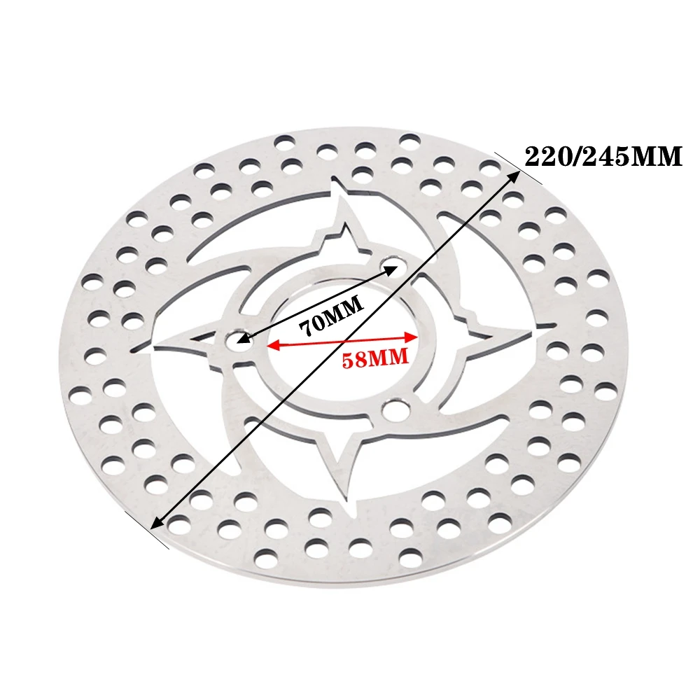 220/245mm *70mm Stainless Steel Fixed Disc Motorcycle Scooter Front Rear Brake Disc For Honda Yamaha Suzuki Niu Ninebot Modify