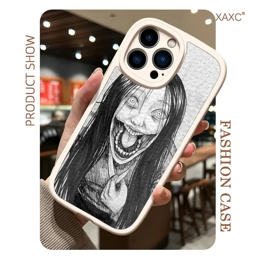 Horror Comic Junji Ito Tomie Tees Phone Case For Iphone15 Pro Max 14 Plus 11 13 12 Mini X Xr Xs 7 8 Puls Lambskin Silicone Cover