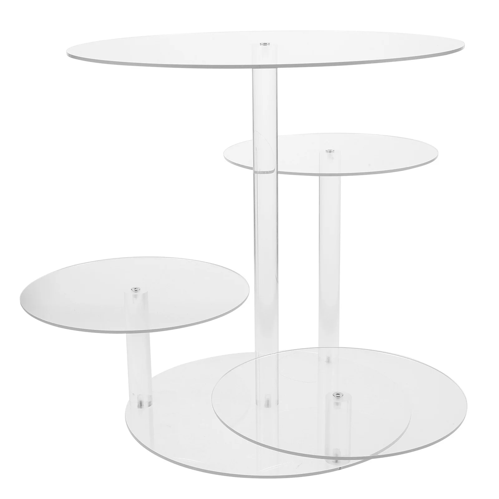 

4-уровневая акриловая подставка для кексов, прозрачная круглая прозрачная подставка для десертной башни, держатель для торта для чаепития, декор для свадебной вечеринки