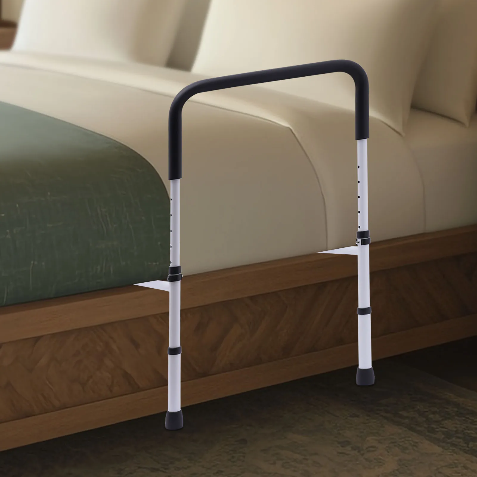 Bed Assist Rail Adult Bedside Standing Bar for Seniors, Elderly, Handicap, Kid, Adjustable Fall Prevention Safety Handle Guard