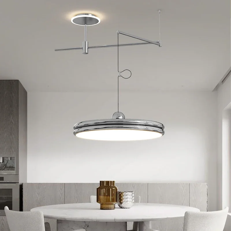 Nordic Movable Led Pendant Lights Modern Minimalism Dining Tables Kitchen Chandelier Study Swing Arm Hanging Lamp Lustre Fixture