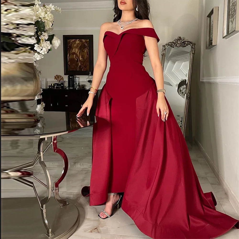 

Elegant Sweetheart Collar Evening Gown for Women One-Shoulder Sweep Train Backless Prom Party Dresses فساتين للحفلات الراقصة