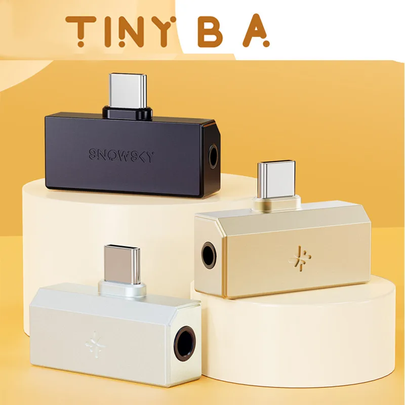 FiiO SNOWSKY Tiny A/Tiny B Headphone Adapter HiFi Amplifier Portable Headphone Amplifier PCM 384kHz DSD256 3.5mm/4.4mm TypeC