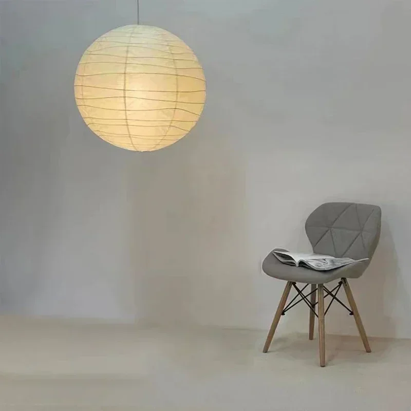 Imagem -05 - Japonês Wabi-sabi Estilo Luzes Pingente para Quarto Atmosfera Quente Sala de Estar Rice Paper Chandelier Noguchi Isamu Paper Lantern