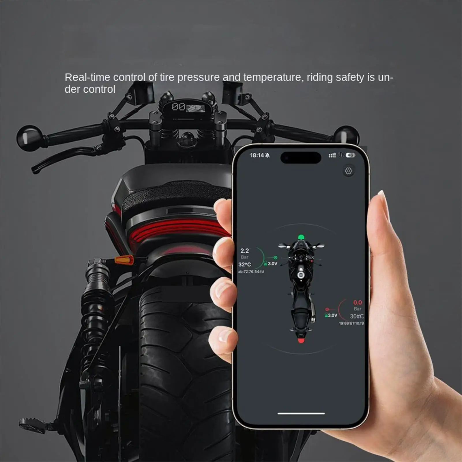 Air Pressure Gauge For Tires Real Time Cordless Wheel Monitor System Cordless Tire Pressure Gauge For Home Garage Workshop