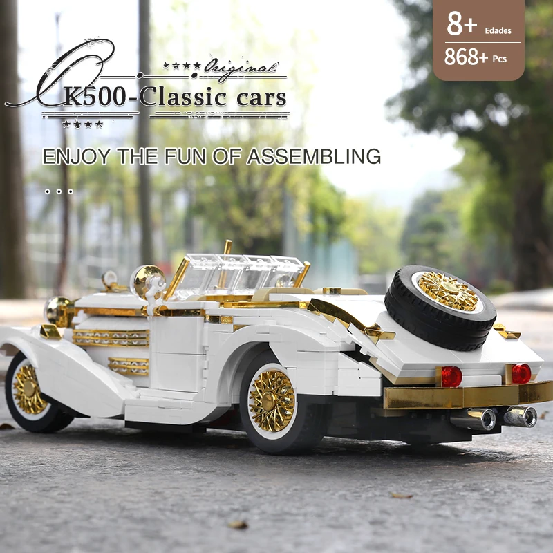 MOULD KING Technik Idea The K500 Vintage Car Building Blocks Expert Famous Super Racing Car Bricks Assembly Toys For Boys